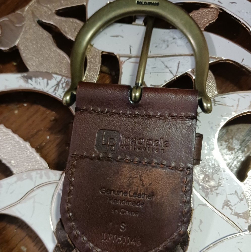 Linea Pelle brown woven wide belt leather Size Small,3" Brass Buckle,Nic… - Picture 10 of 12